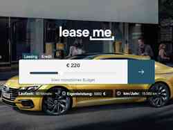 Ein Screenshot vom Finanzierungsrechner lease me.