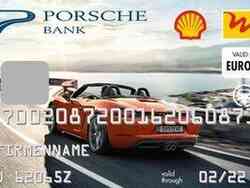 Eine Mustertankkarte der Porsche Bank.